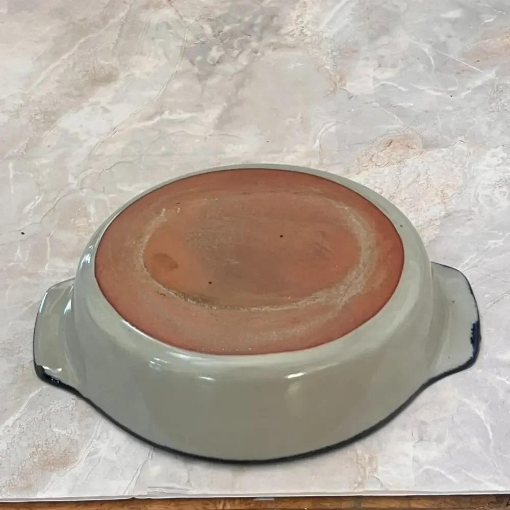 Vintage Handmade Clay Oven Baking Dish 9.5